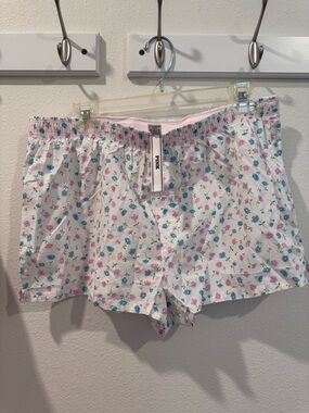 Blue Pink Floral Sleep Shorts